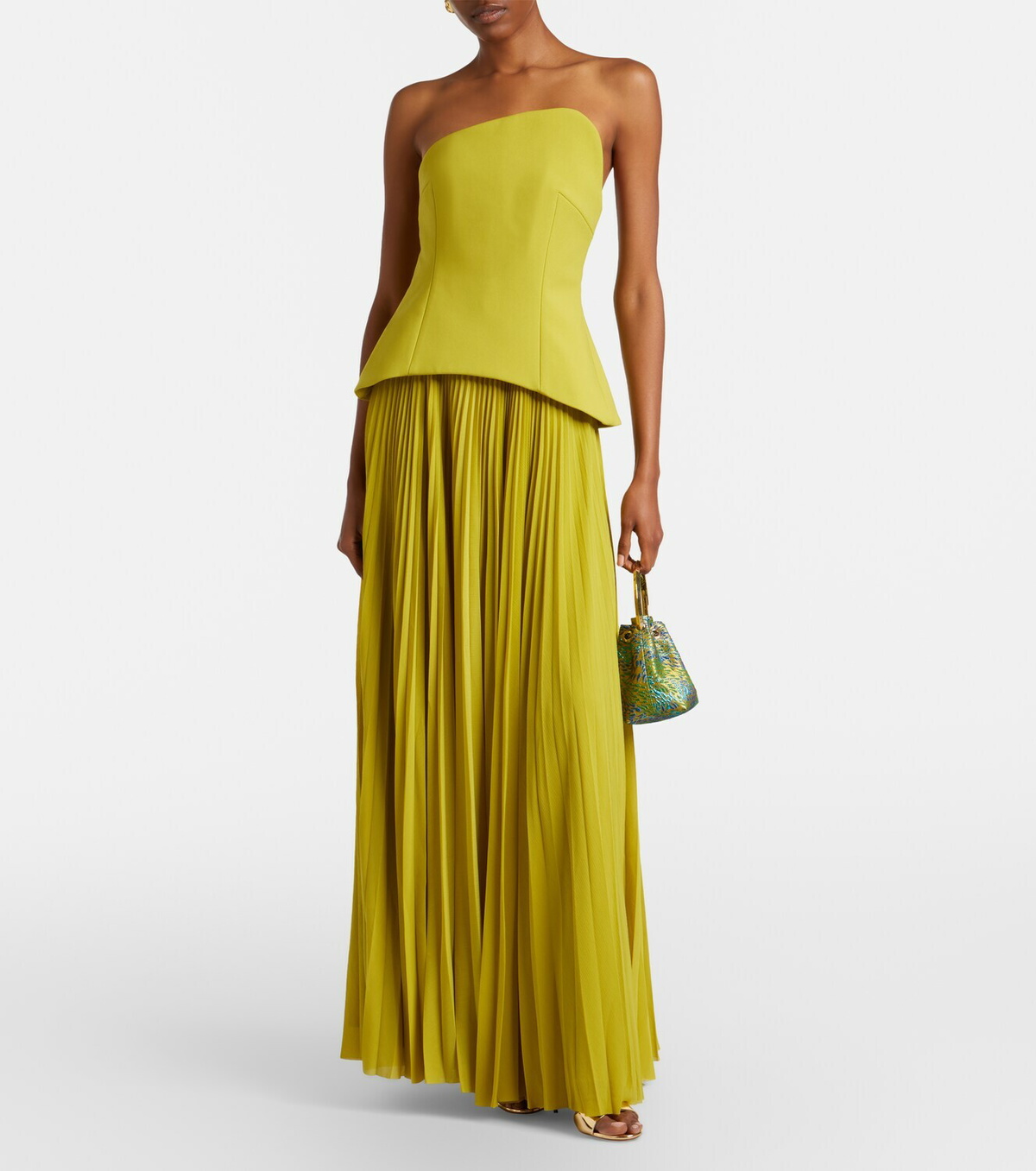 Solace London Britt pleated maxi dress