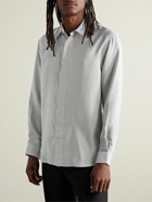 UMIT BENAN B - Striped Silk Shirt - Gray