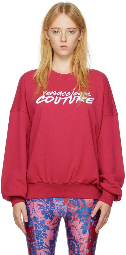 Photo: Versace Jeans Couture Pink Embroidered Sweatshirt