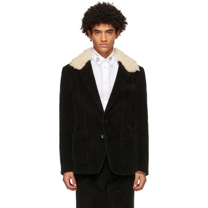 Photo: Dolce and Gabbana Black Corduroy Blazer Jacket