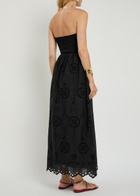 Matteau Strapless Broderie Anglais Cotton Midi Dress Black
