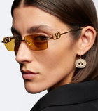 Valentino Bejewelled VLogo rectangular sunglasses