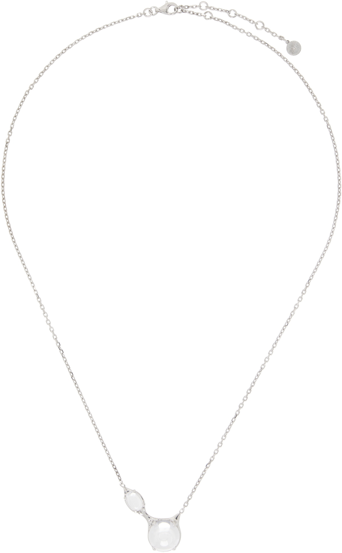 Alan Crocetti Silver Clear Drip Necklace