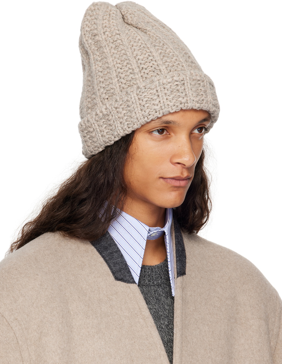Maison Margiela Beige Shetland Wool Beanie Maison Margiela