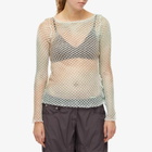 The Open Product Women's Ombre Mesh Knitted Top in Green