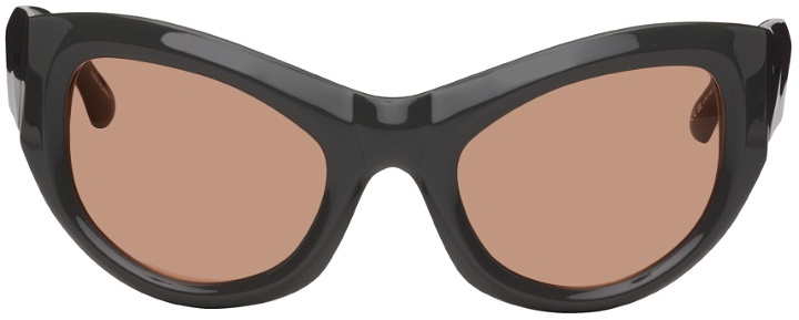 Photo: Dries Van Noten SSENSE Exclusive Gray Linda Farrow Edition Goggle Sunglasses