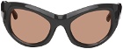 Dries Van Noten SSENSE Exclusive Gray Linda Farrow Edition Goggle Sunglasses