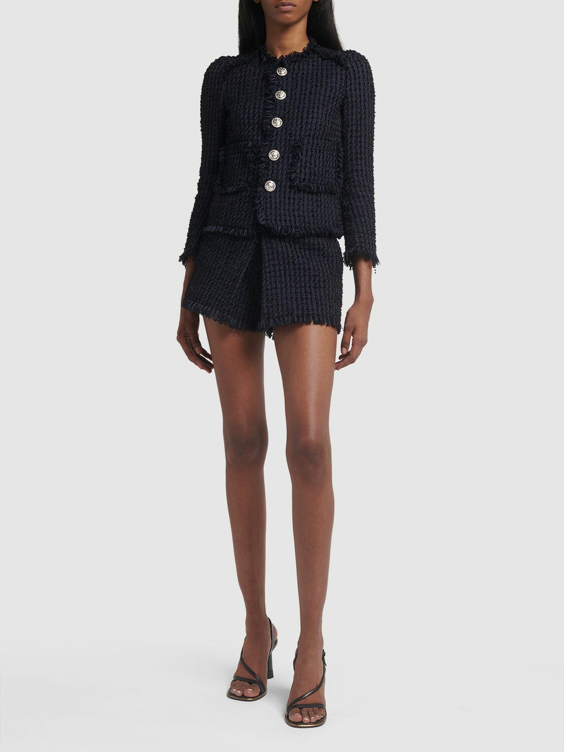 DSQUARED2 - Tweed Bouclé Collarless Jacket
