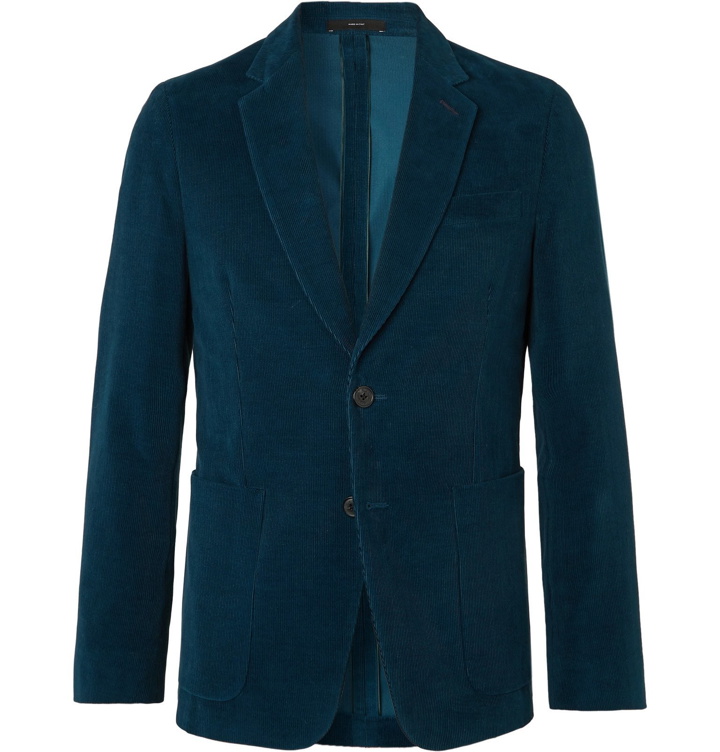 Photo: Paul Smith - Grey Slim-Fit Cotton-Corduroy Suit Jacket - Blue