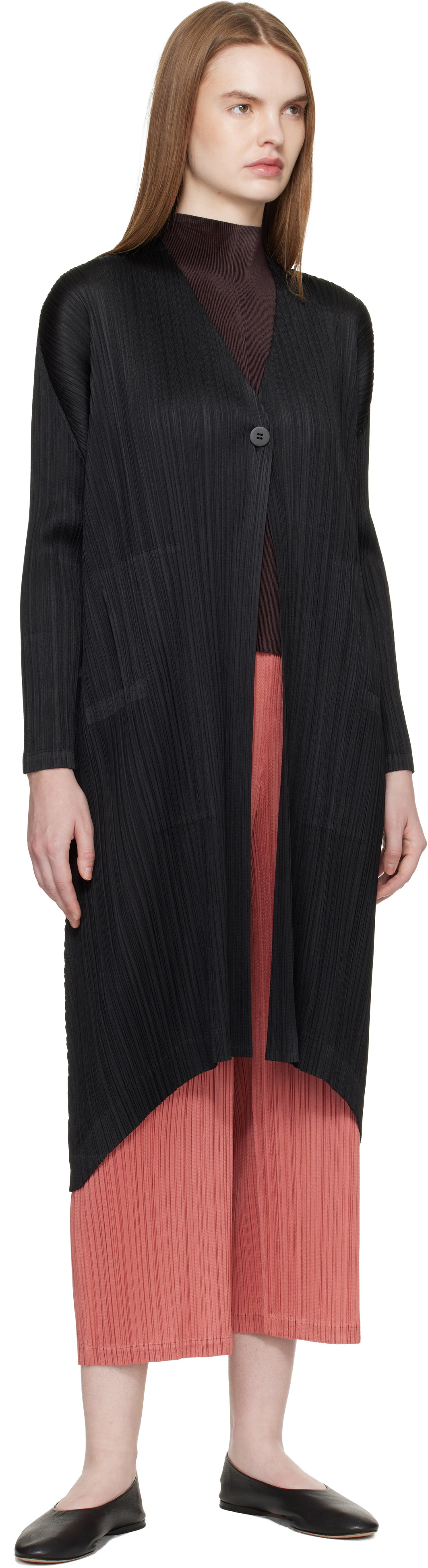 PLEATS PLEASE ISSEY MIYAKE Black Monthly Colors October Coat