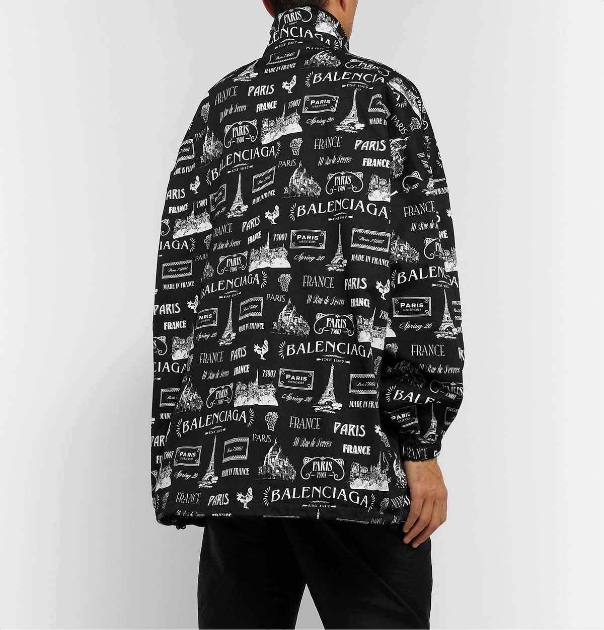 Balenciaga - Oversized Printed Cotton-Twill Jacket - Black Balenciaga