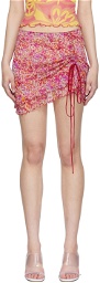 PRISCAVera Pink Nylon Mini Skirt