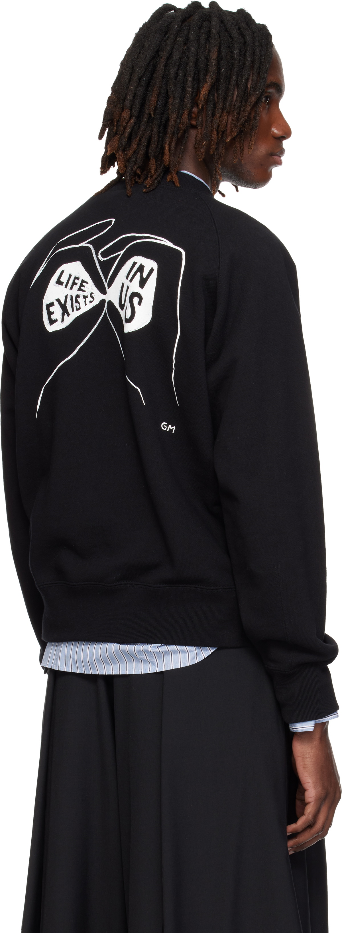sacai Black 'geoff sacai' Embroidery Pullover Sweatshirt