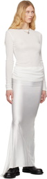 Ann Demeulemeester White Eveline Long Bias Maxi Skirt