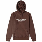 Pas Normal Studios Men's Off-Race Logo Hoody in Deep Brown