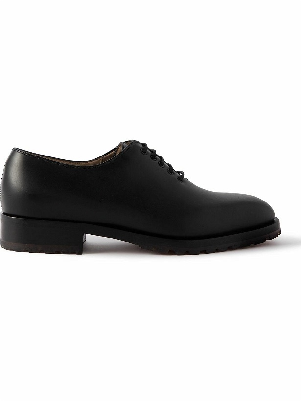 Photo: Manolo Blahnik - Newley Whole-Cut Leather Oxford Shoes - Black