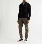 POLO RALPH LAUREN - Appliquéd Wool and Cashmere-Blend Half-Zip Sweater - Black