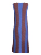 Sunnei Blue/brown Pleated Midi Dress