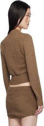 Frankies Bikinis Brown Rowe V Neck Knit Sweater