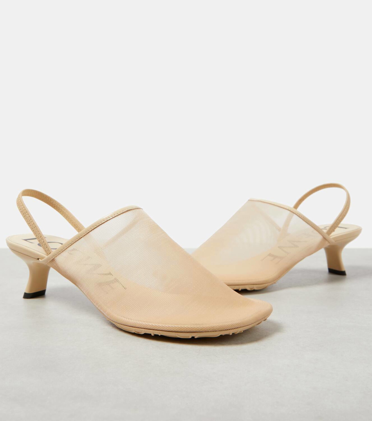 Loewe Petal 45 mesh slingback pumps Loewe