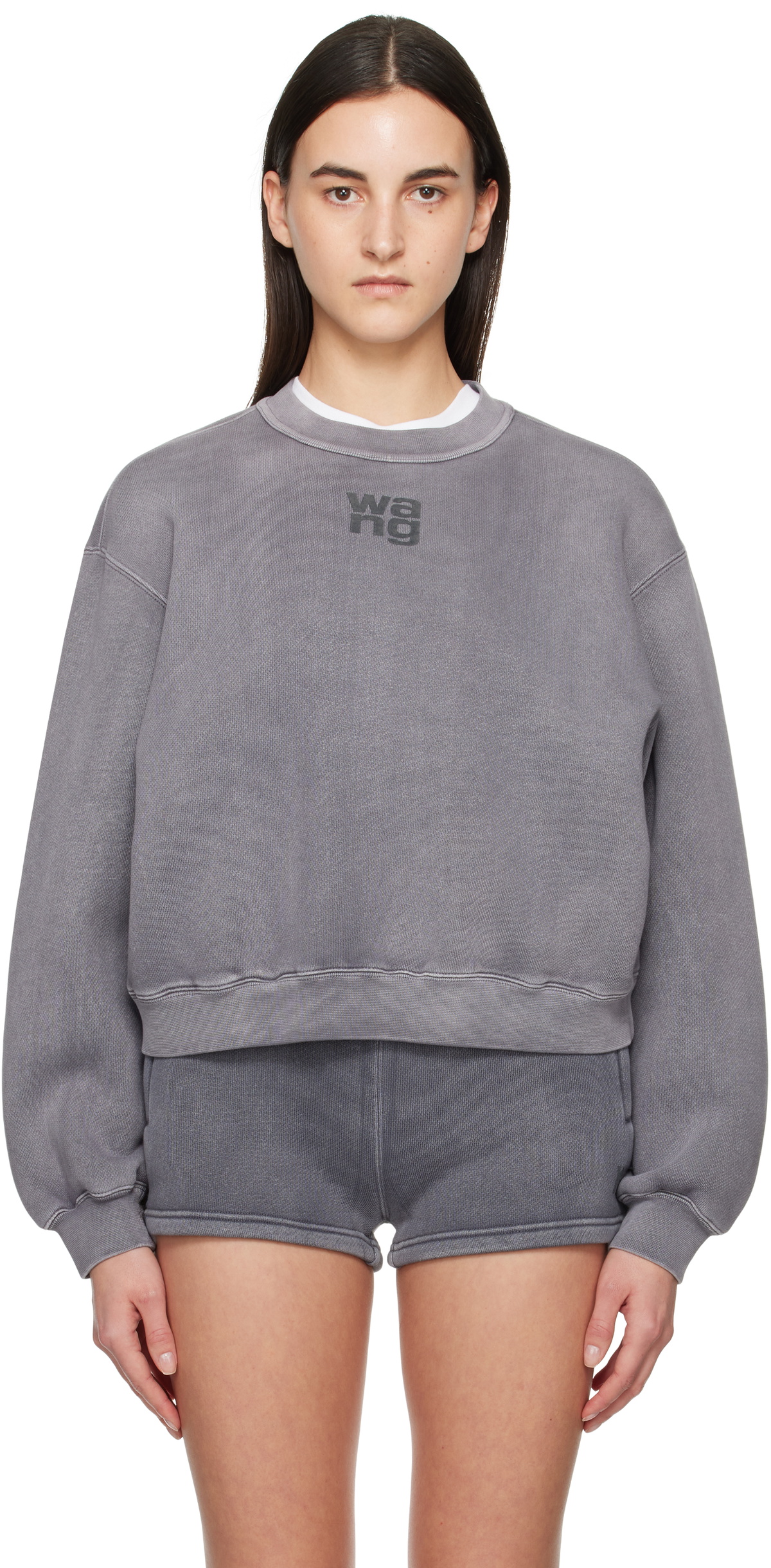 alexanderwang.t Gray Puff Logo Sweatshirt
