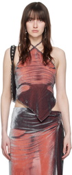 Masha Popova Red Halter Tank Top