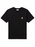 Maison Kitsuné - Logo-Appliquéd Cotton-Jersey T-Shirt - Black