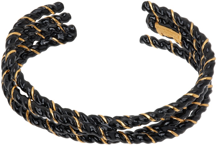 Photo: Maison Margiela Gold & Black Laces Bracelet