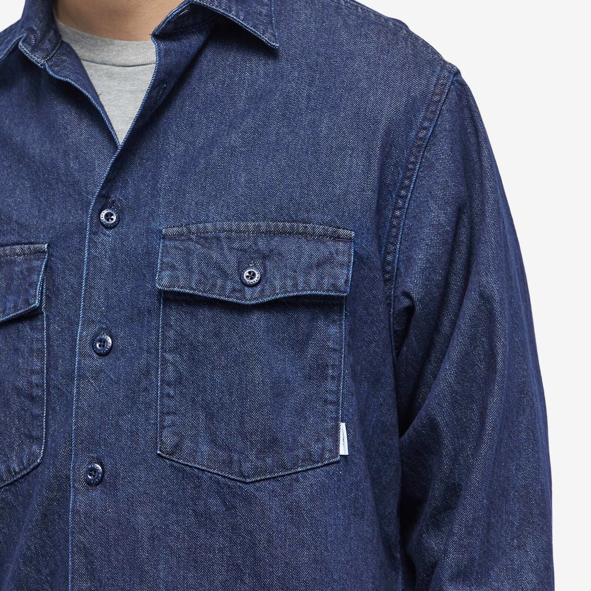 WTAPS Men's 0 Denim Work Shirt in Indigo WTAPS