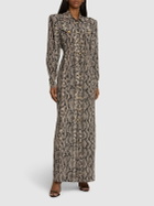 BALMAIN - Python Print Satin Long Dress