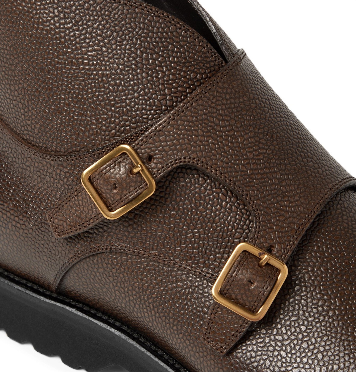 TOM FORD - Kensington Pebble-Grain Leather Monk-Strap Boots  display picture 3