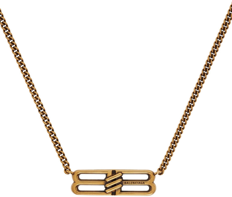 Balenciaga Gold BB Icon Necklace Balenciaga