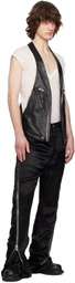 Rick Owens Black Temple Bauhaus Leather Vest