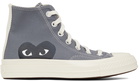 Comme des Garçons Play Grey Converse Edition Half Heart Chuck 70 High Sneakers