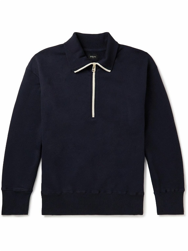 Photo: Bellerose - Faber Cotton-Jersey Half-Zip Sweatshirt - Blue