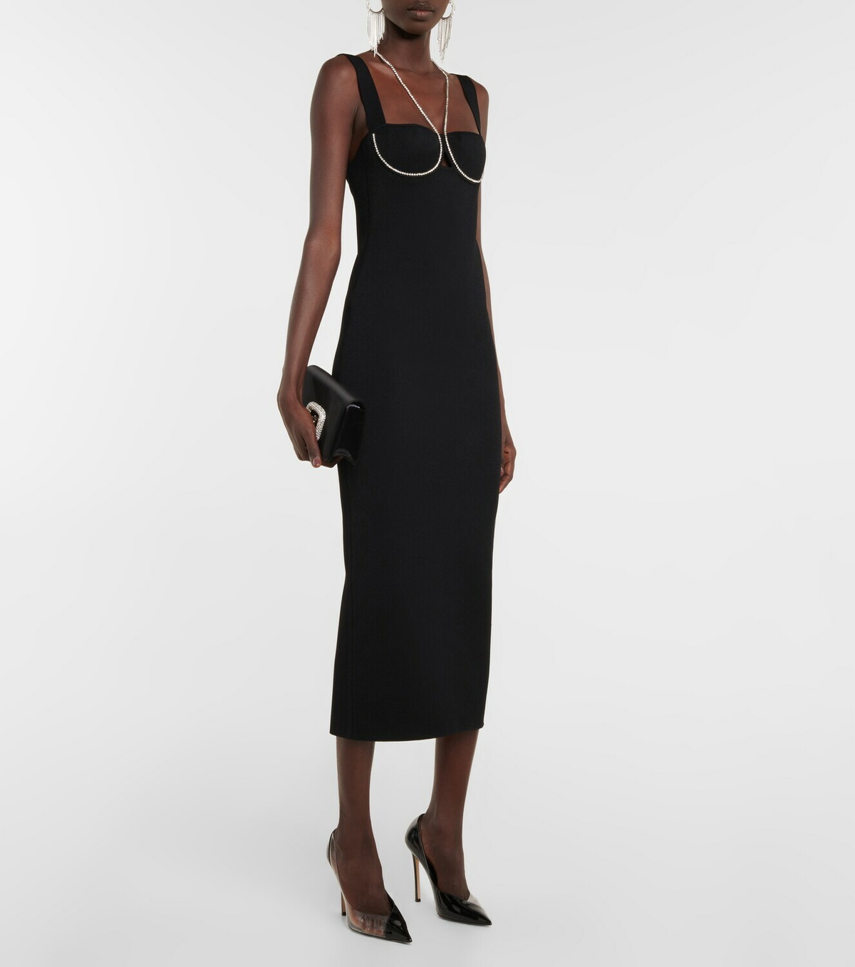 Galvan Celeste embellished knit midi dress Galvan