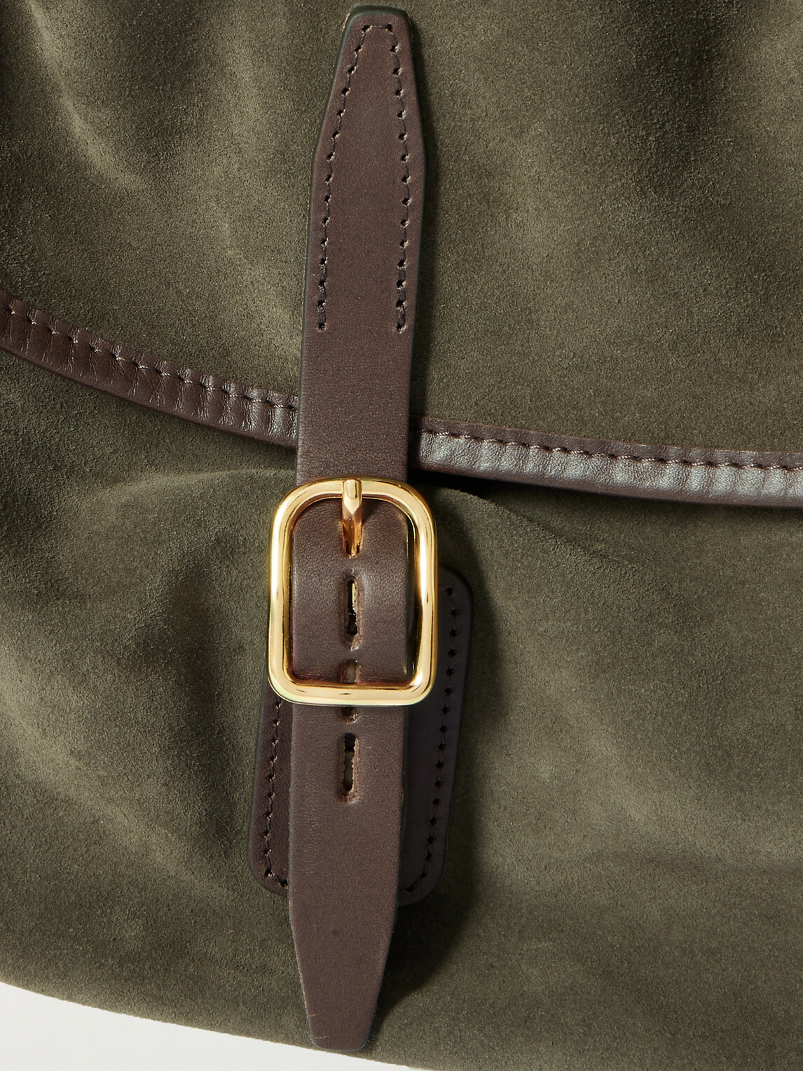Bleu de Chauffe - Margot Leather-Trimmed Suede Messenger Bag