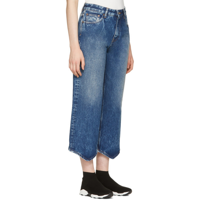 MM6 by Maison Martin Margiela Wide Drawstring Jeans in Blue