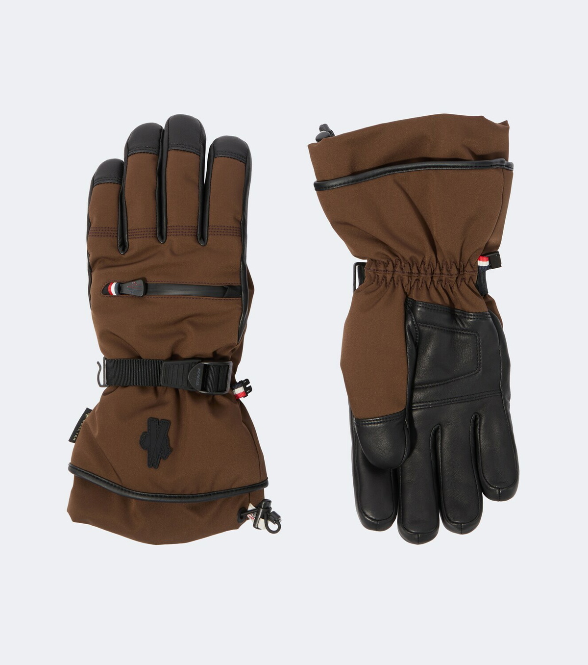 Moncler Grenoble Leather-trimmed ski gloves