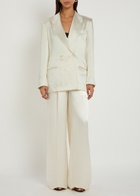 Giuliva Heritage The Anna Double-breasted Satin Blazer Ivory