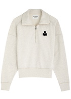 Isabel Marant étoile Ross Half-zip Cotton-blend Sweatshirt Ecru