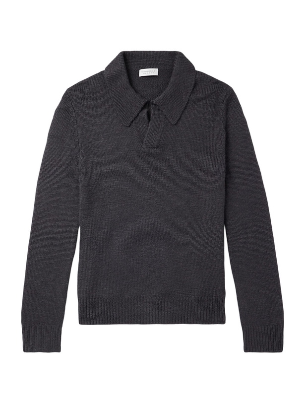 Photo: Gabriela Hearst - Aled Cashmere Polo Shirt - Gray