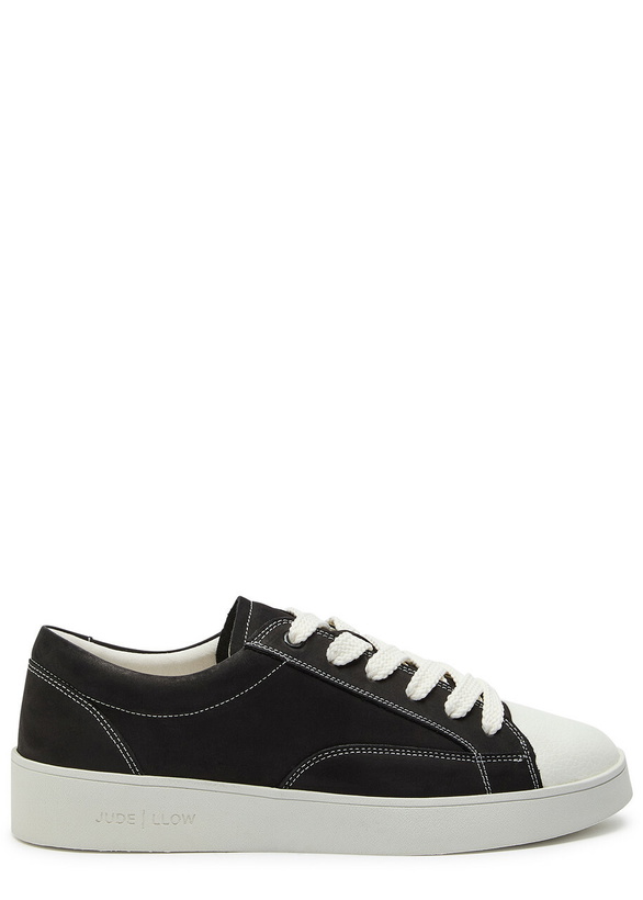 Photo: Jude Llow Nico Panelled Nubuck Leather Sneakers Black And White