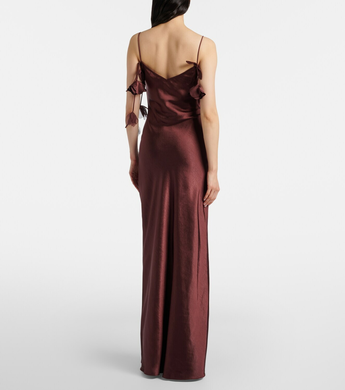 Self-Portrait Embellished satin gown