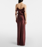 Self-Portrait Embellished satin gown