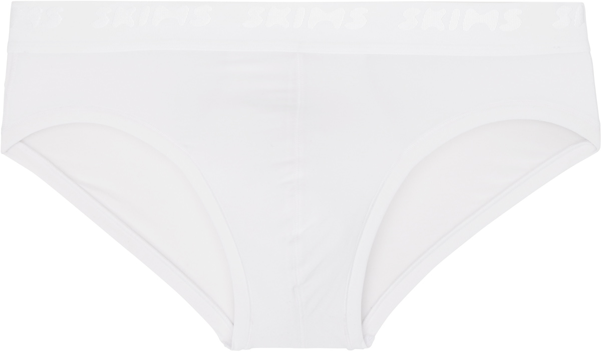 SKIMS Three-Pack White SKIMS Stretch Briefs