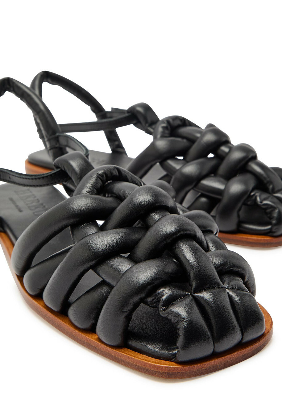 Hereu Cabersa Quilted Leather Sandals Black