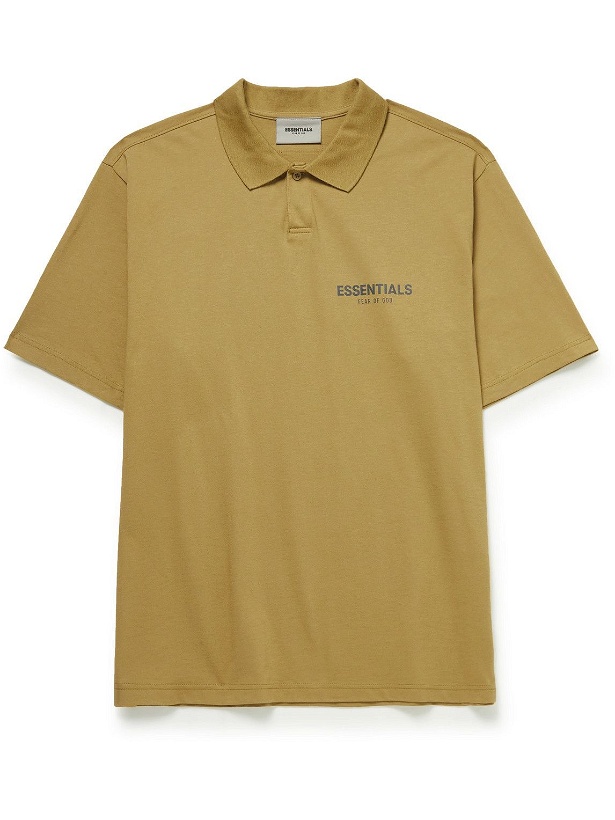 Photo: Fear of God Essentials - Logo-Detailed Cotton-Jersey Polo Shirt - Yellow