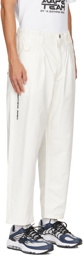 AAPE by A Bathing Ape Off-White Embroidered Trousers