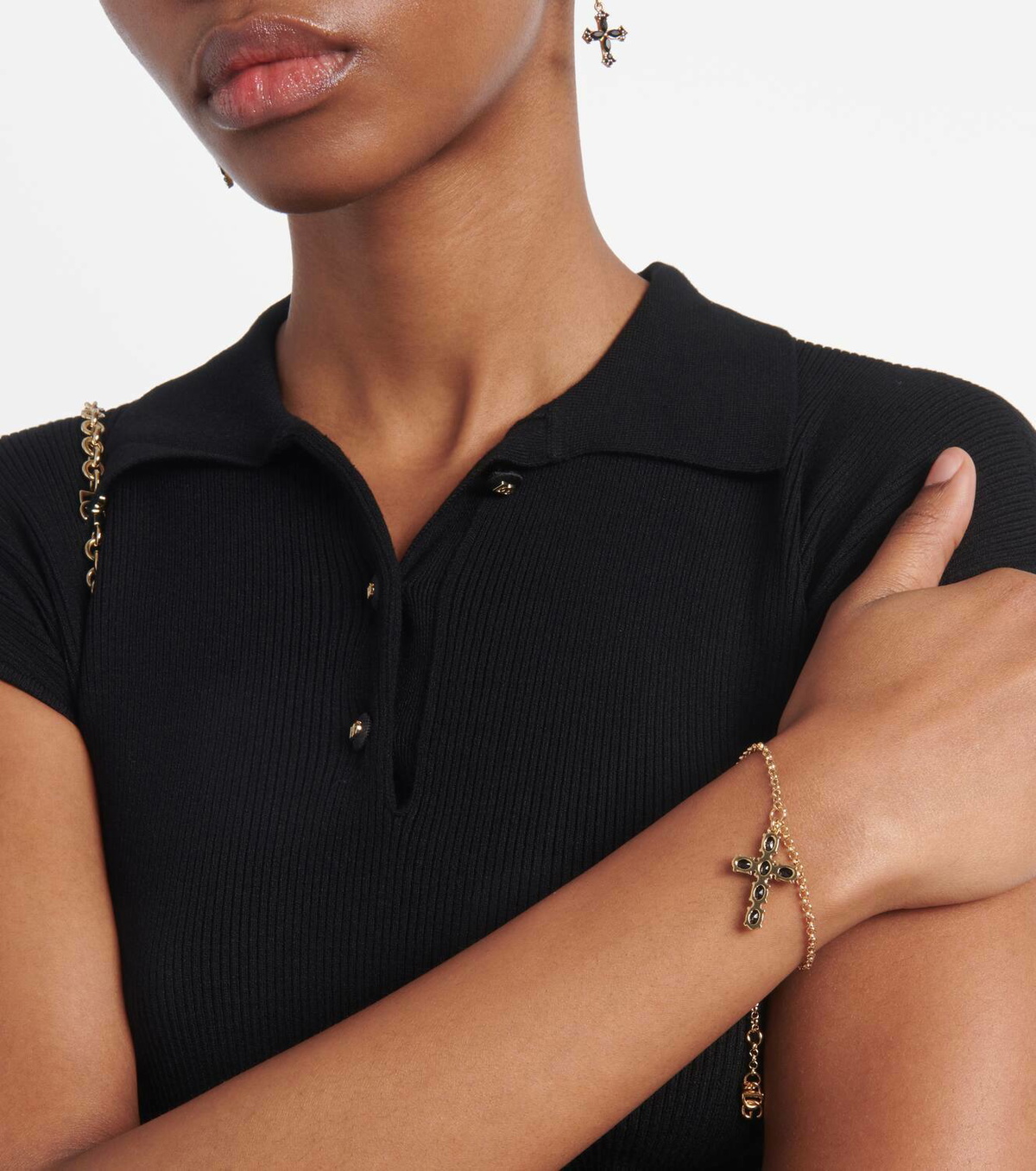 Dolce&Gabbana Cross crystal-embellished bracelet